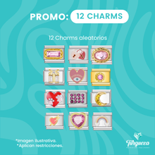 Cargar imagen en el visor de la galería, 12 Charms Italianos Aleatorios Acero Inoxidable