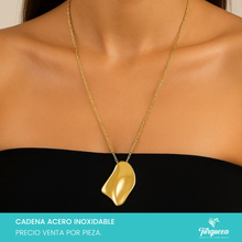 Cargar imagen en el visor de la galería, Collar Placa Irregular Dorado Acero Inoxidable
