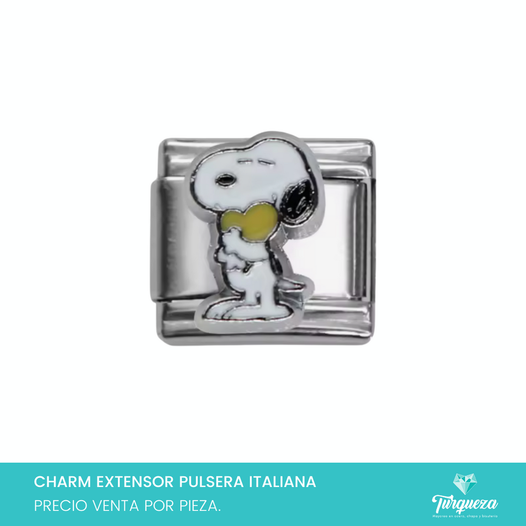 Dije Charm Snoop para Pulsera Tipo Italiana Plateado Acero Inoxidable