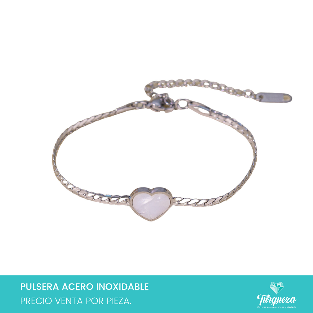 Brazalete Corazon Acero Inoxidable