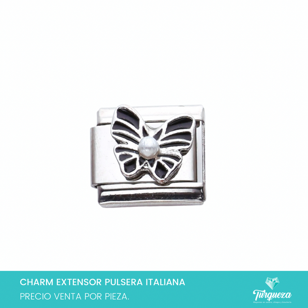 Dije Charm Mariposa para Pulsera Tipo Italiana Platedo Acero Inoxidable