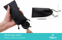 Cargar imagen en el visor de la galería, Bolsa de Tela Negra para Lentes (17x9cm) Empaque
