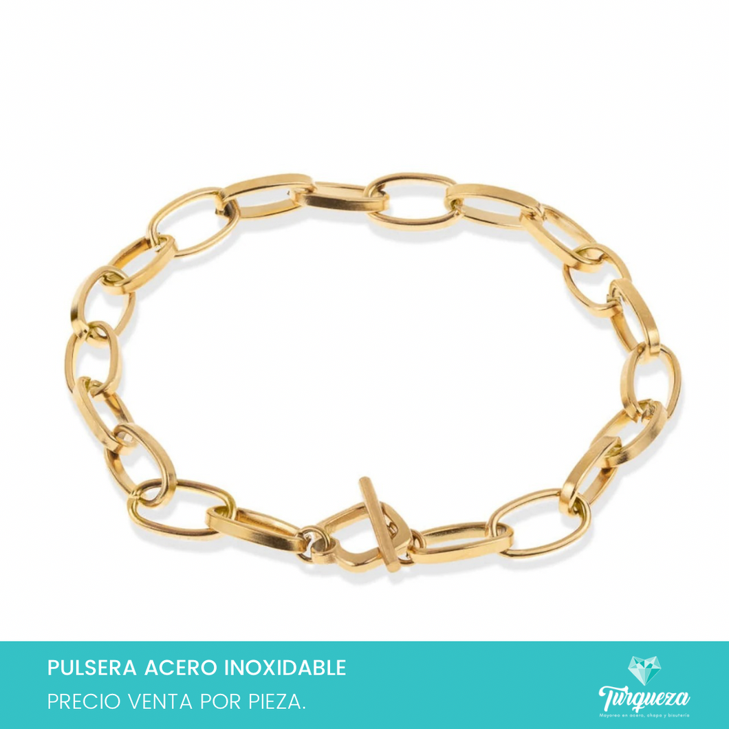 Pulsera Eslabon Oval Acero Inoxidable