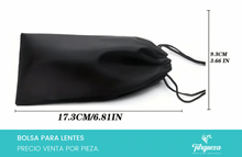 Cargar imagen en el visor de la galería, Bolsa de Tela Negra para Lentes (17x9cm) Empaque
