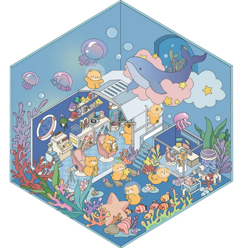 Mini Stickers 3D - Acuario #SM07