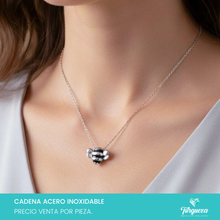 Cargar imagen en el visor de la galería, Collar Abeja Plateado Acero Inoxidable
