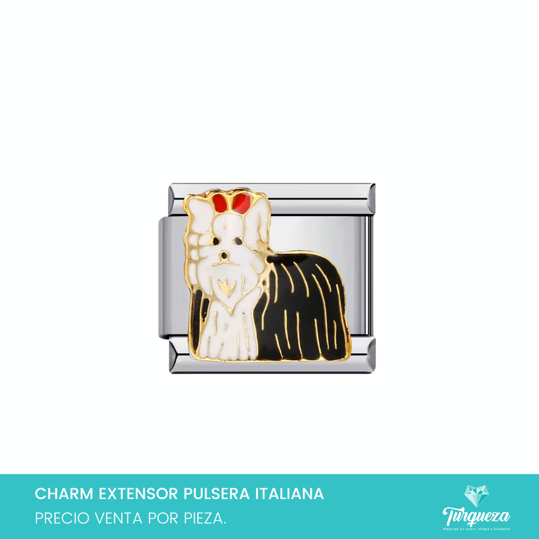Dije Charm Perrito para Pulsera Tipo Italiana Acero Inoxidable