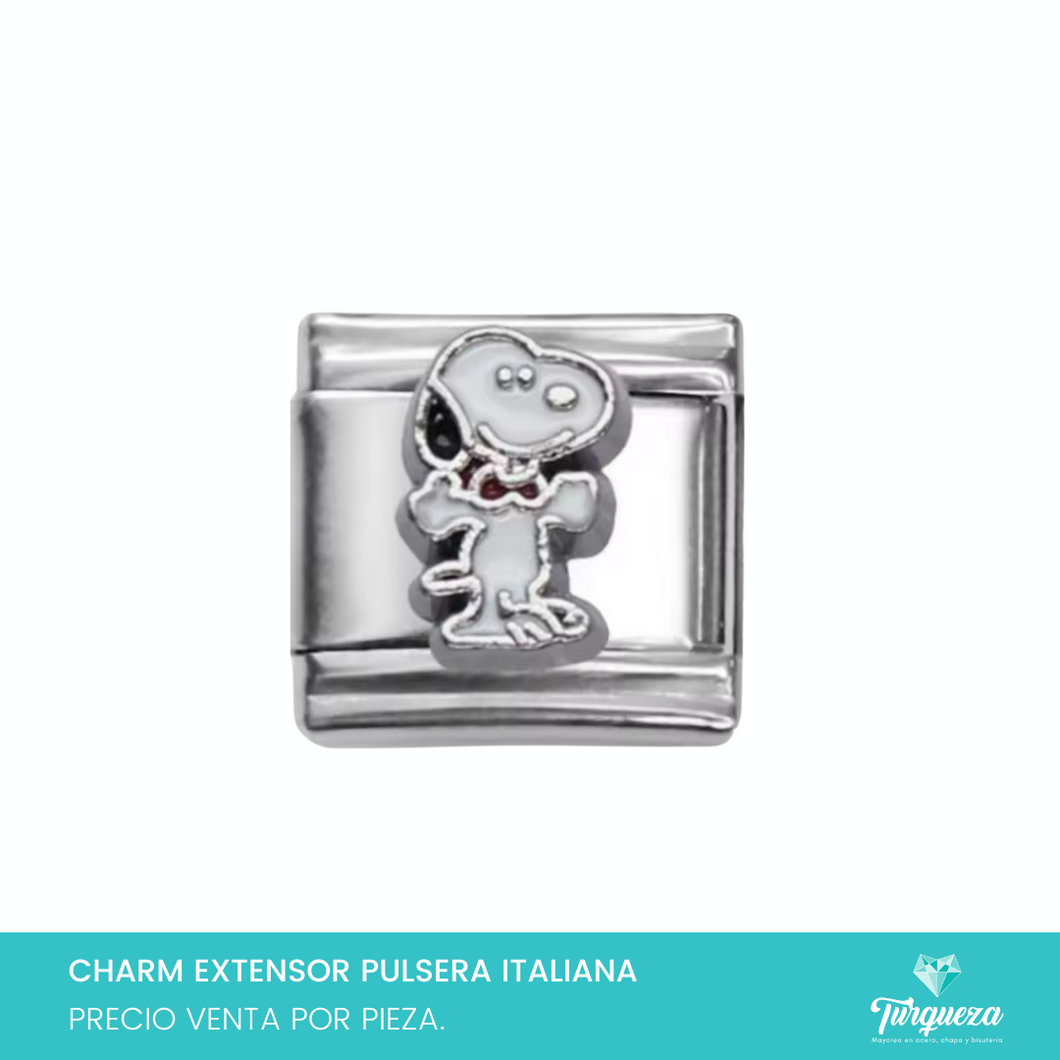 Dije Charm Snoop para Pulsera Tipo Italiana Plateado Acero Inoxidable