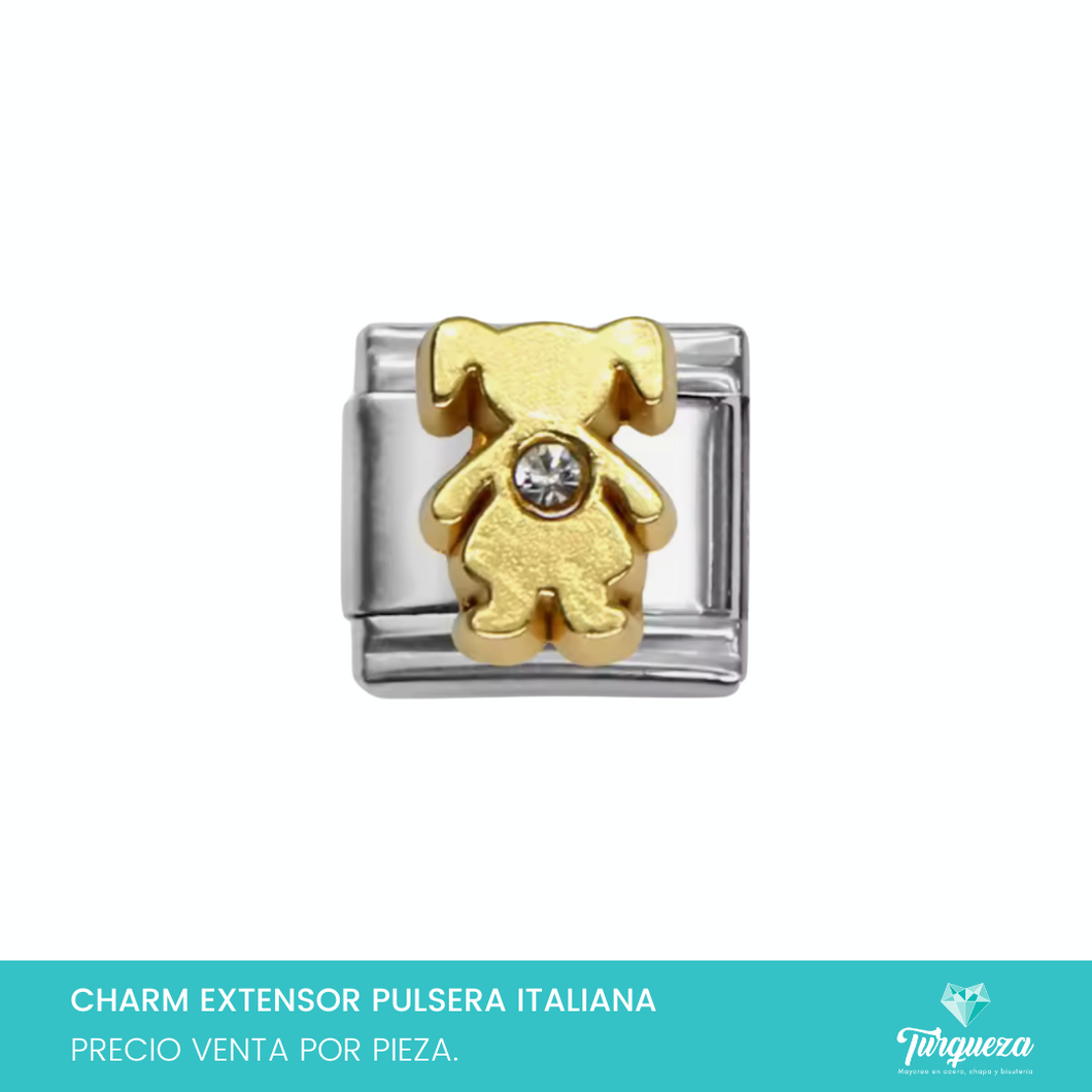 Dije Charm Niña para Pulsera Tipo Italiana Plateado Acero Inoxidable