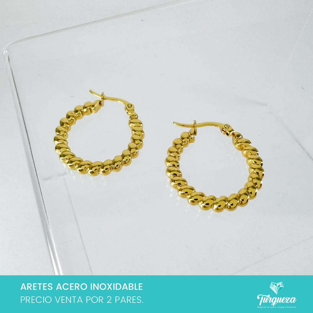 Arete Arracada Dorado (2.5cm) Acero Inoxidable