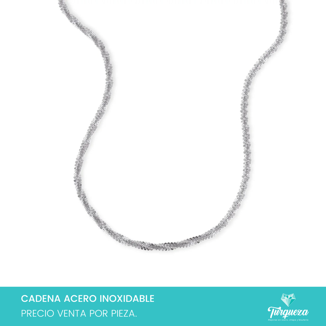 Cadena Torsida Plateado (50cm-2mm) Acero Inoxidable