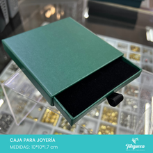Cargar imagen en el visor de la galería, Caja de Joyería Extraible Verde (10x10x1.7 cm)
