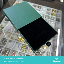 Cargar imagen en el visor de la galería, Caja de Joyería Extraible Verde (10x10x1.7 cm)
