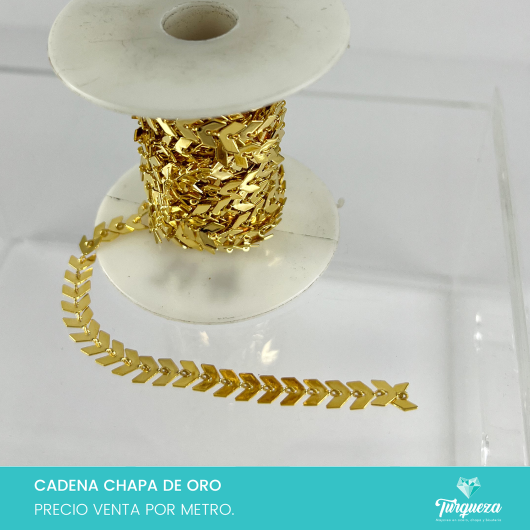 Cadena Flechas (Venta por metro) Chapa de oro