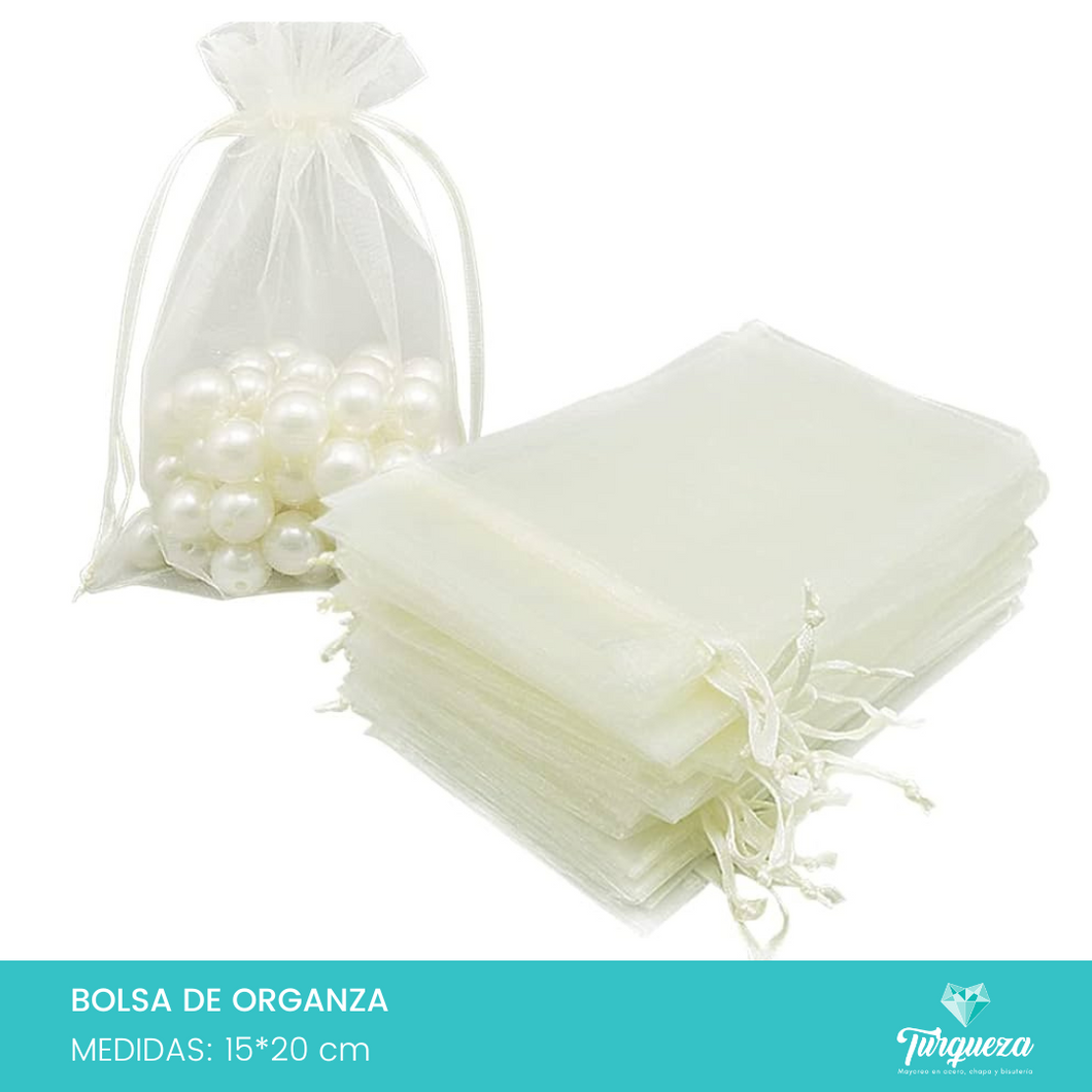 Bolsa de Organza Beige (10pzas 15x20cm)