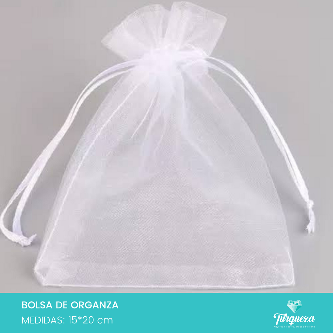 Bolsa de Organza Blanco (10pzas 15x20cm)