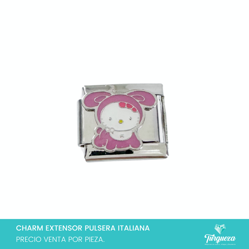 Dije Charm H K para Pulsera Tipo Italiana Plateado Acero Inoxidable