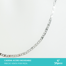 Load image into Gallery viewer, Cadena Valenti Planchada Plateada (50cm-2mm) Acero Inoxidable
