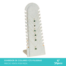 Load image into Gallery viewer, Exhibidor Para Collares y/o Pulseras Vertical Tela Gris
