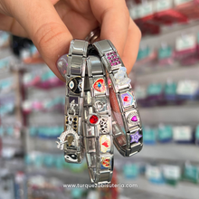 Cargar imagen en el visor de la galería, Pulsera Italiana + 10 Charms Aleatorios Acero Inoxidable
