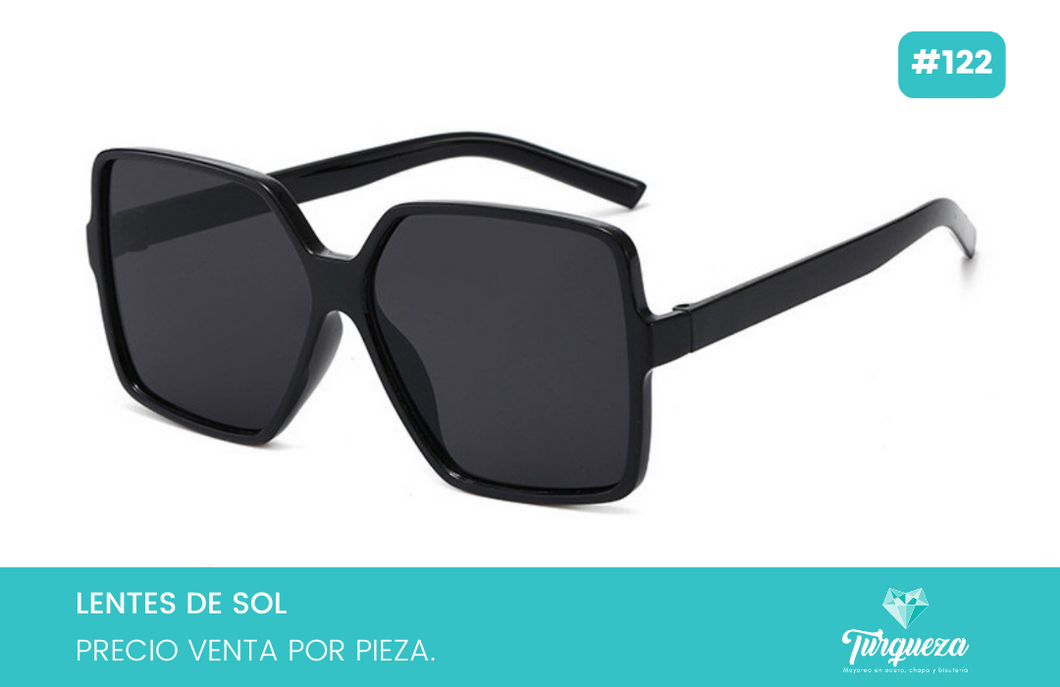 Lentes de Sol Cuadrado Negro #122