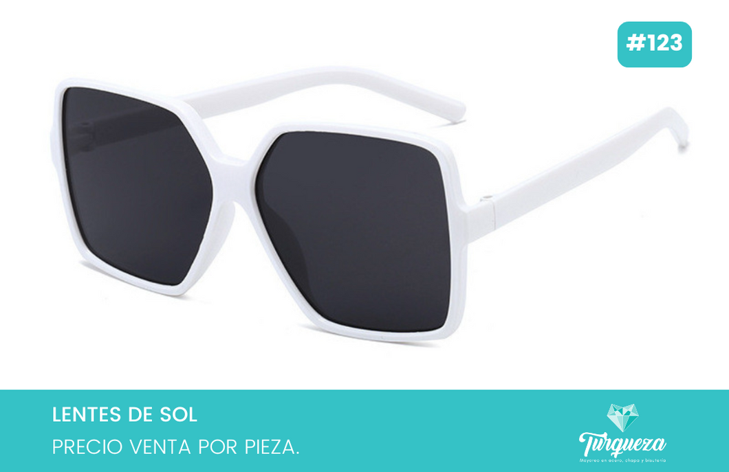 Lentes de Sol Cuadrado Blanco #123
