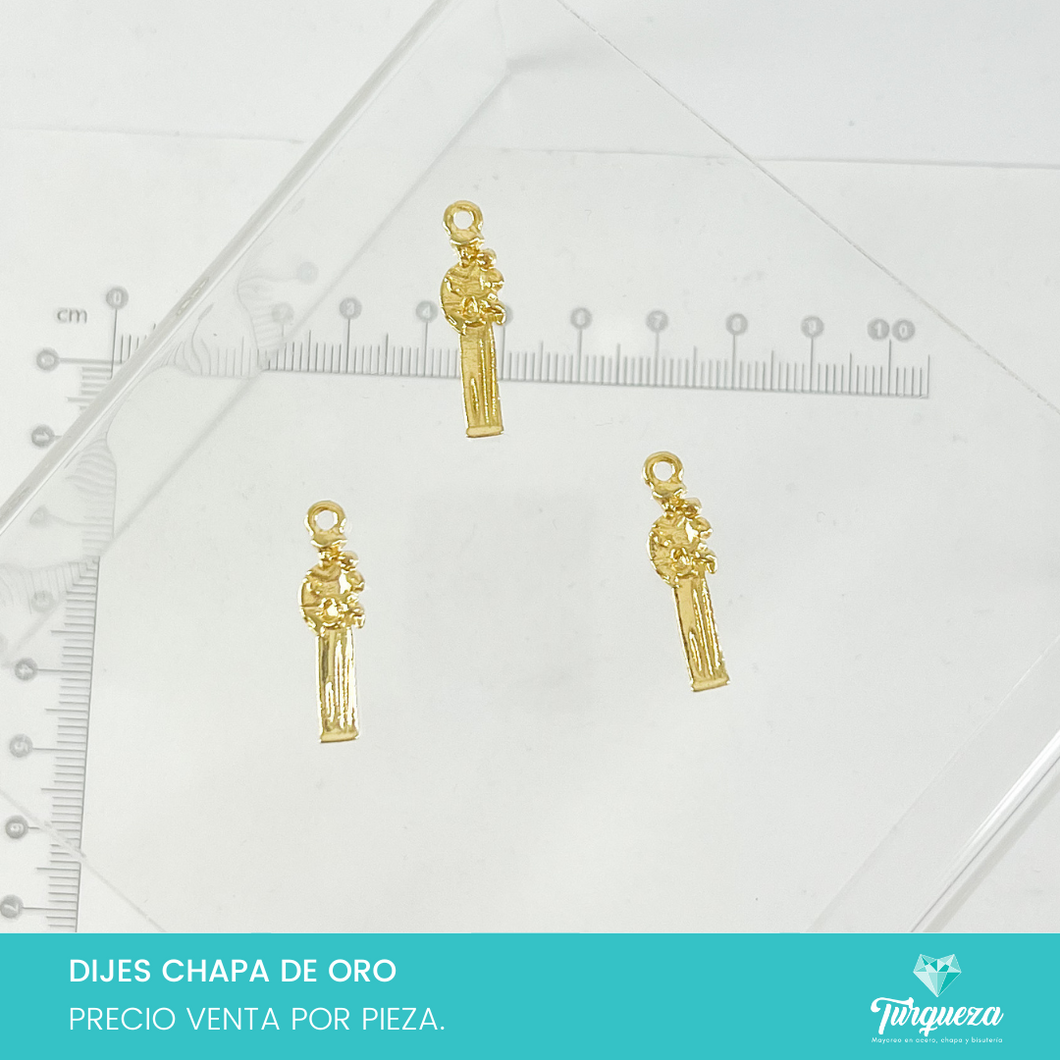 Dije San Antonio de Padua 1.5 x 0.6 cm Chapa de Oro