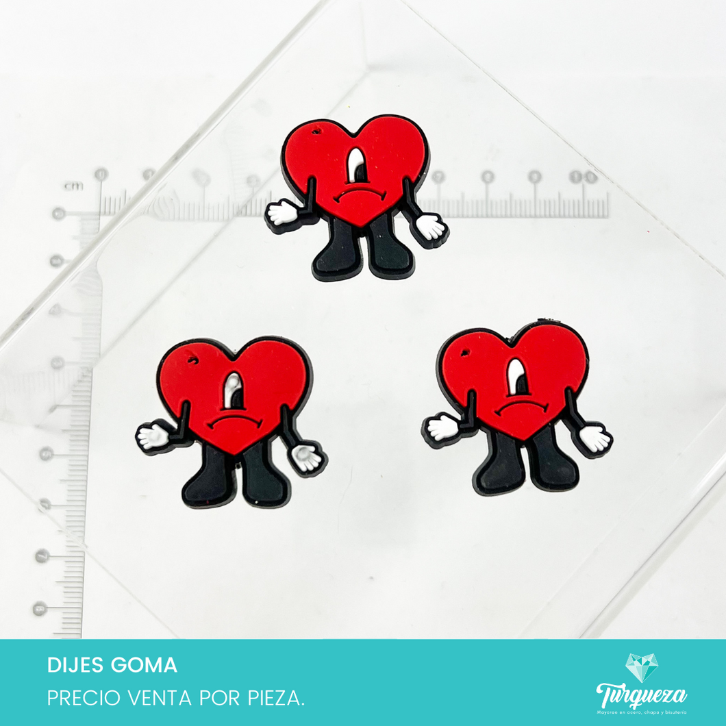 Dije Bad Bun ny Corazon (2.6x2.6cm) Goma