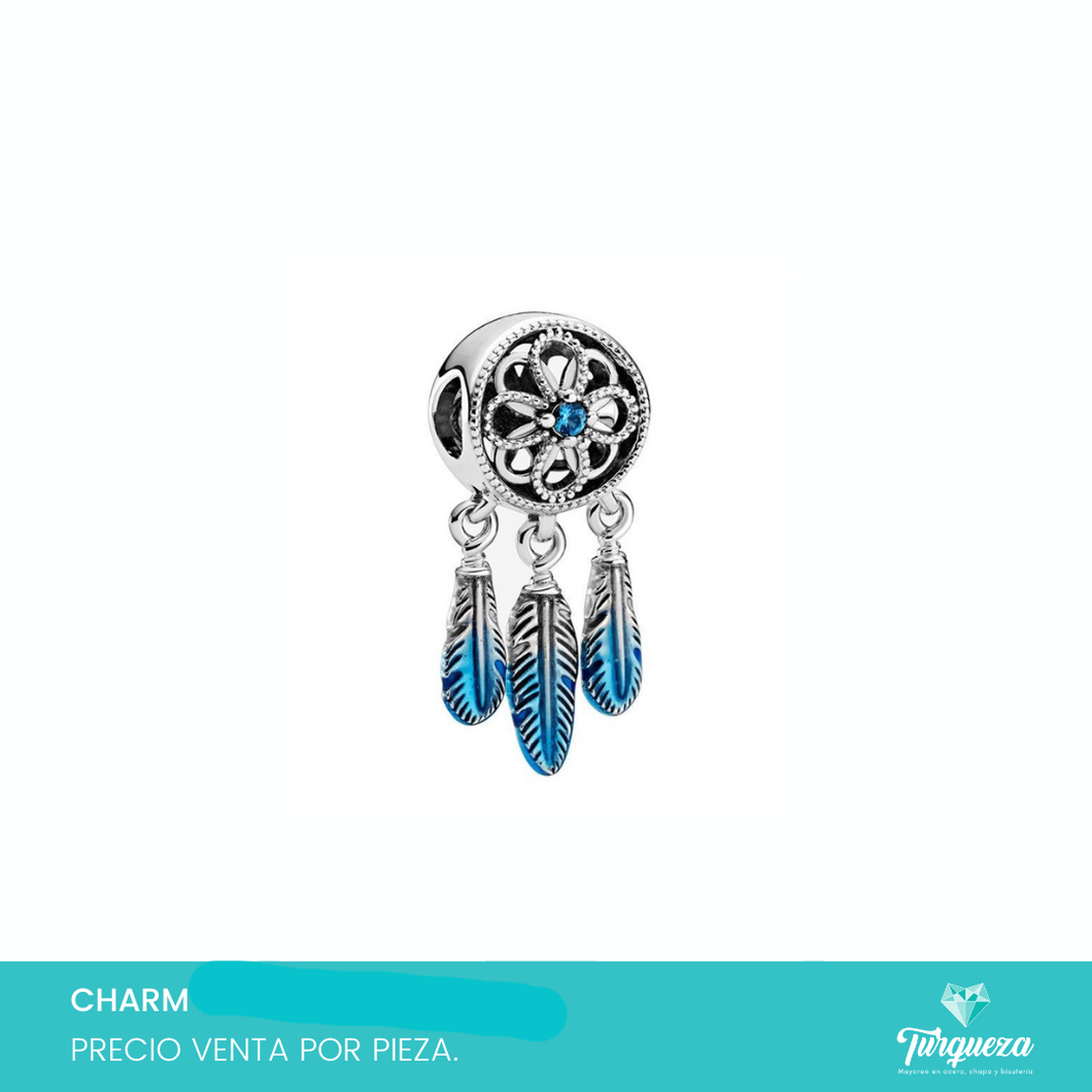 Dije Charm Atrapasueños Tipo Pand Plateado