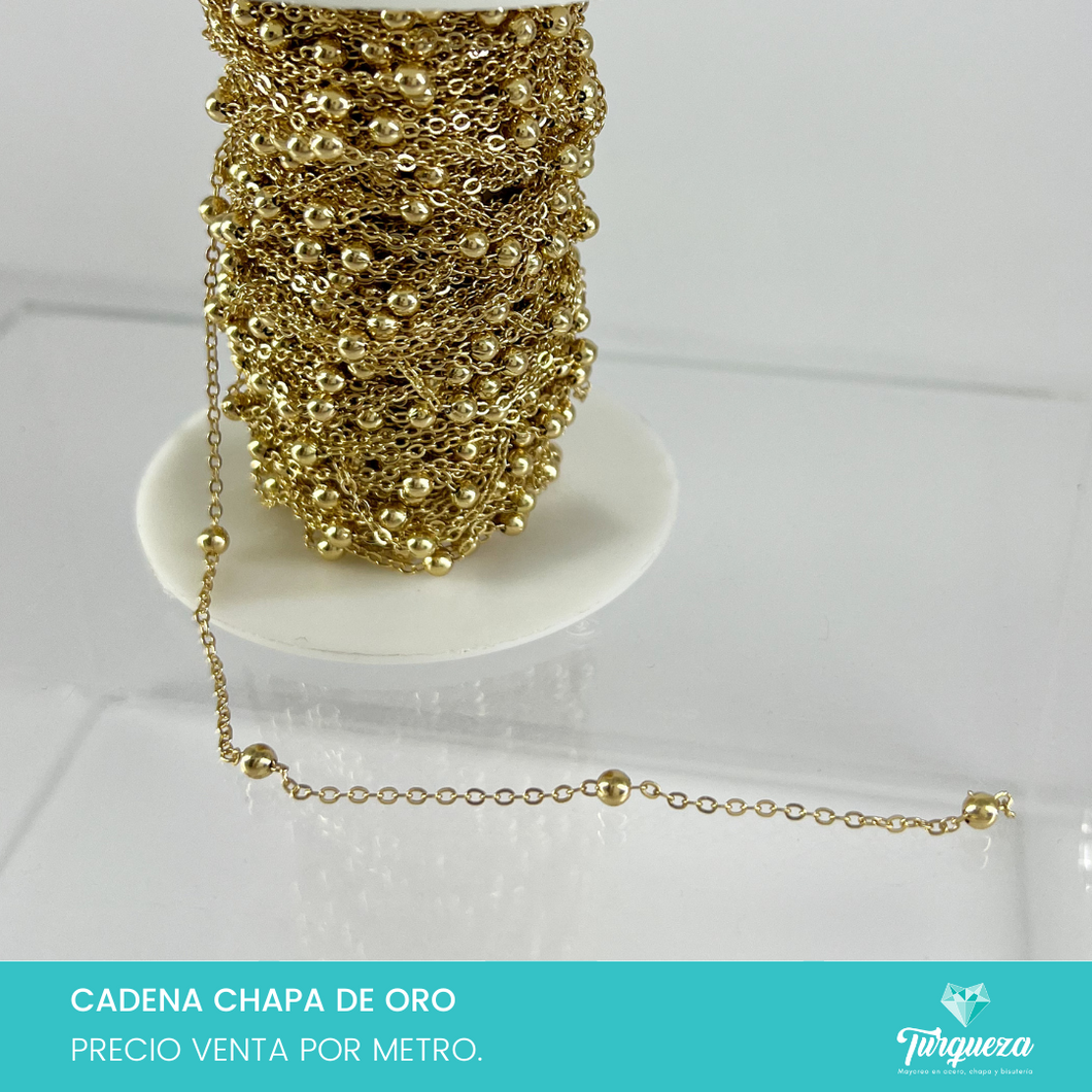 Cadena Clasica con Bolita (Venta por metro) Chapa de oro