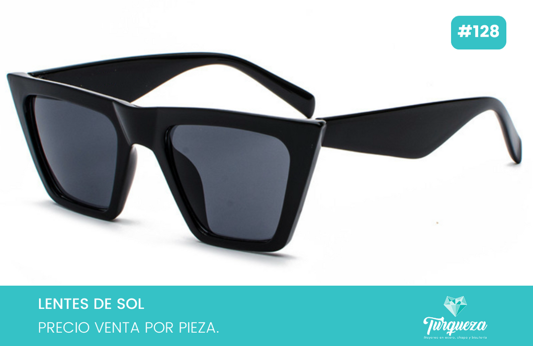 Lentes de Sol Clasico Cat Cuadrado Negro #128