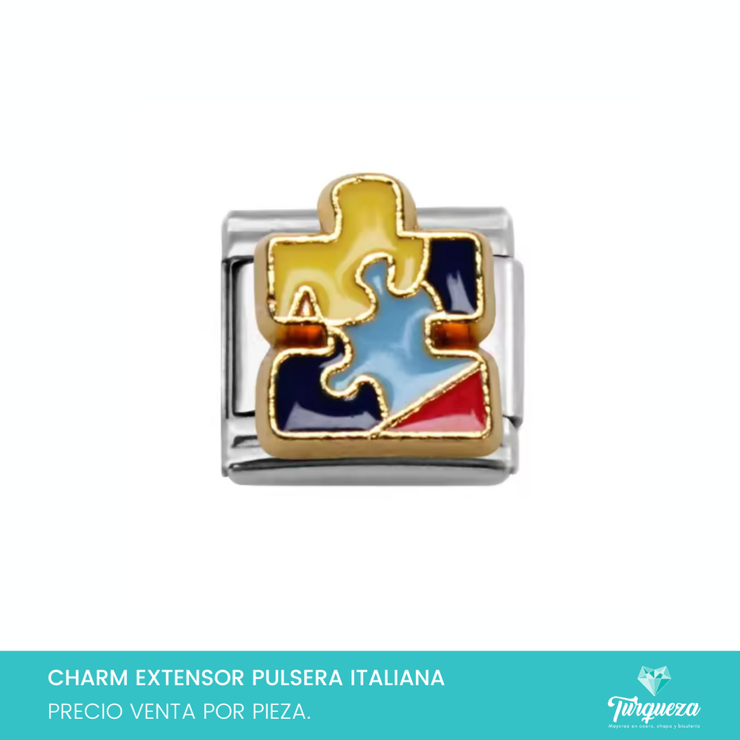 Dije Charm Rompe Cabezas para Pulsera Tipo Italiana Plateado Acero Inoxidable