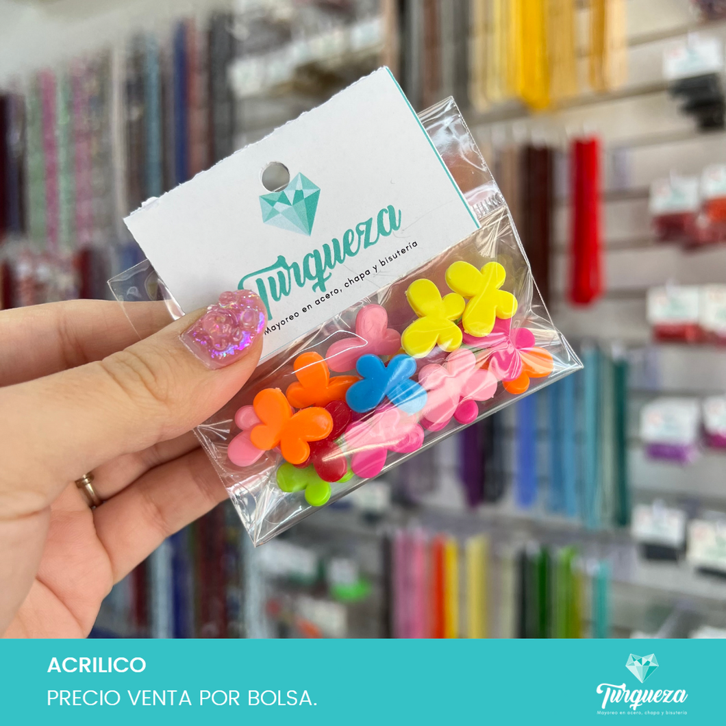 Mariposas Multicolor Bolsa 10gr. Acrilico