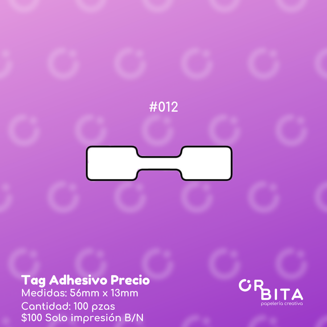 Tag adhesivo para precio Personalizado con logotipo #012