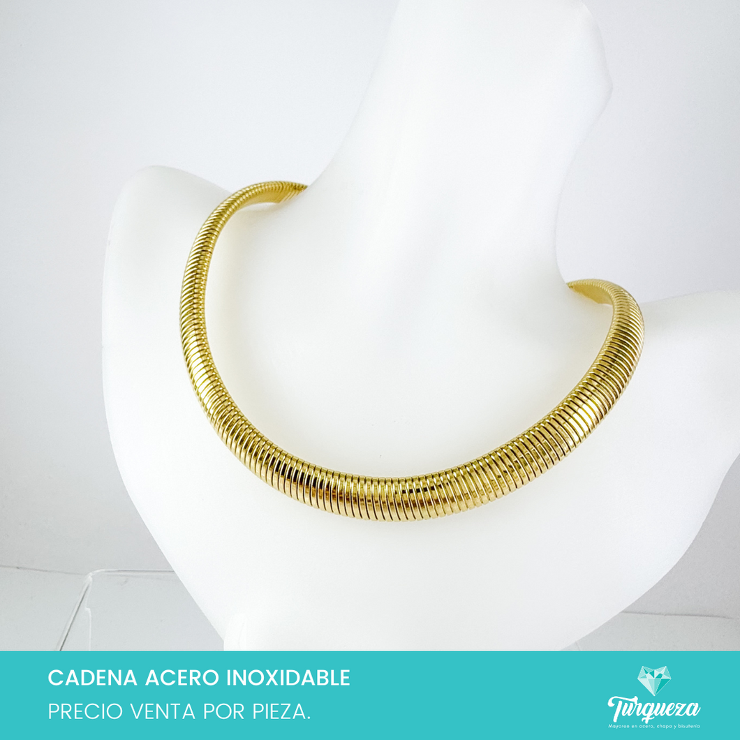 Cadena Panza Víbora Gruesa Choker (43cm-1cm) Acero Inoxidable