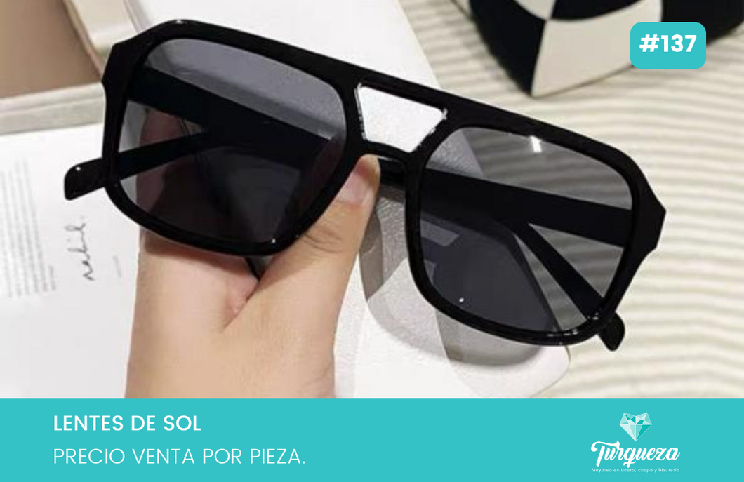 Lentes de Sol Aviador Retro Negro #137