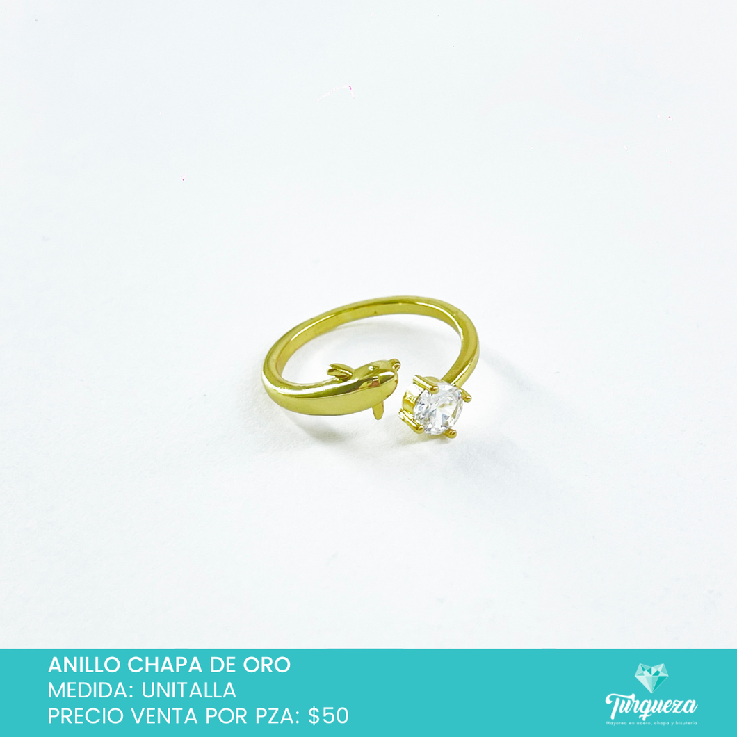 Anillo Delfin Chapa de Oro