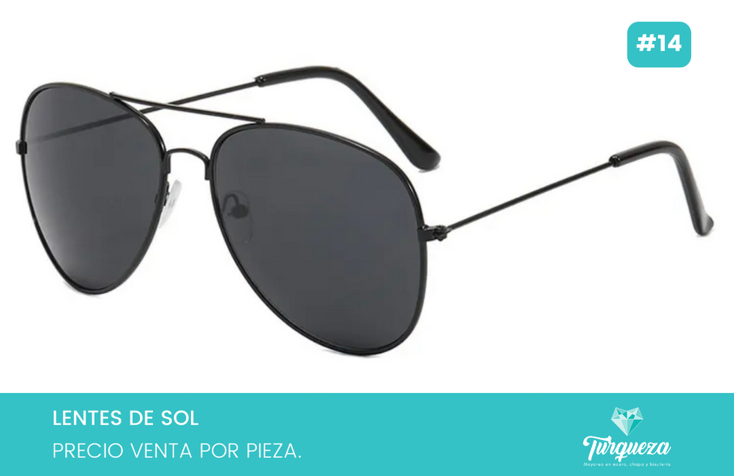 Lentes de Sol Aviador Negros #14