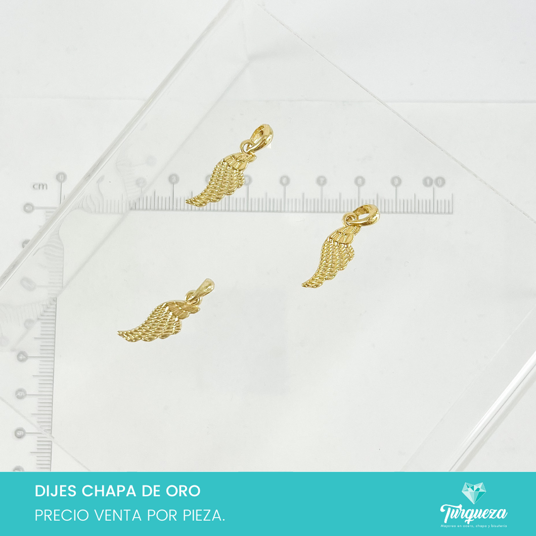 Dije Ala de Angel 2.4 x 1 cm Chapa de Oro