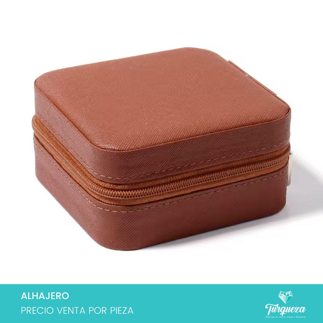 Joyero Vinipiel Café Estuche Organizadora de Joyería