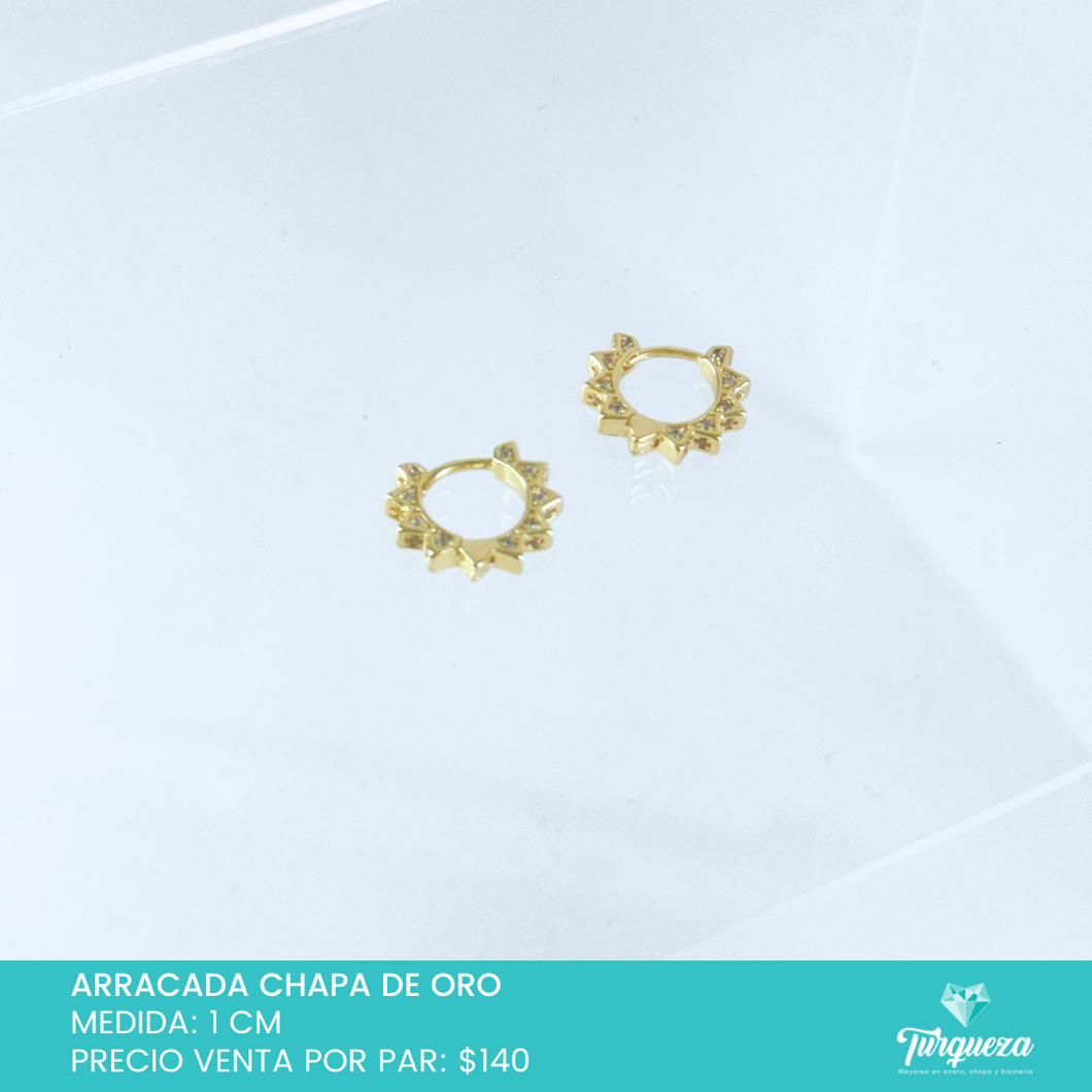 Higgie en Puntas con Zirconia Chapa de Oro