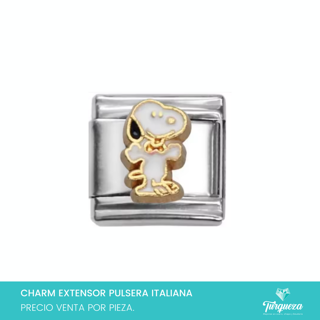 Dije Charm Snoop para Pulsera Tipo Italiana Plateado Acero Inoxidable