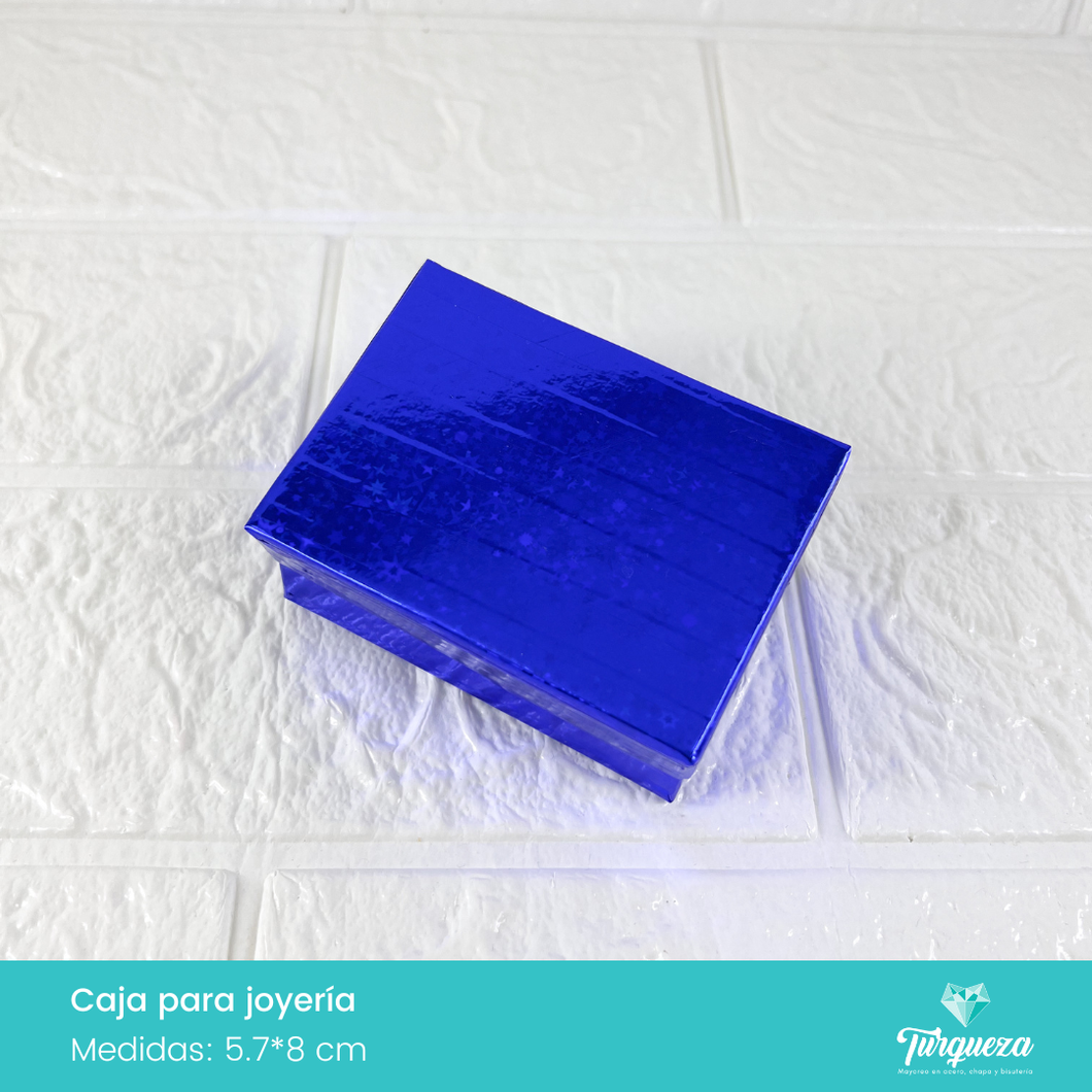 Caja de Joyería Azul Tornasol Estrellas (5.7*8cm)