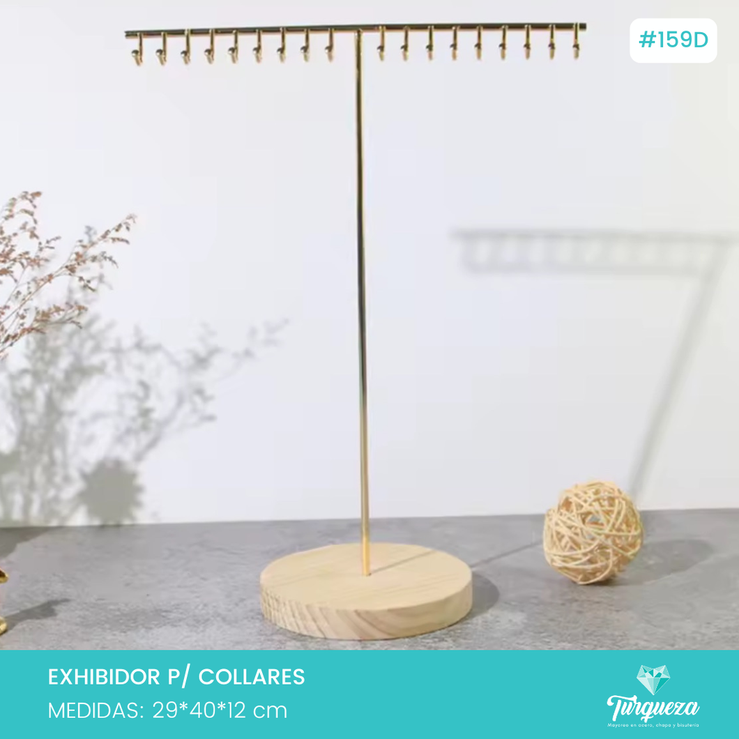 Exhibidor Peine para Cadenas Dorado / Madera
