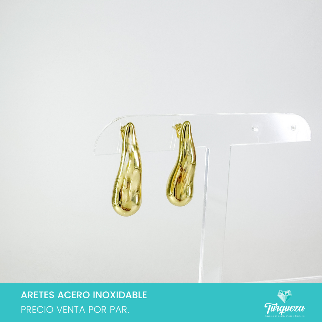 Arete Goteo 2 Dorado 2.5cm Acero Inoxidable