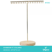 Load image into Gallery viewer, Exhibidor Peine para Cadenas Dorado / Madera
