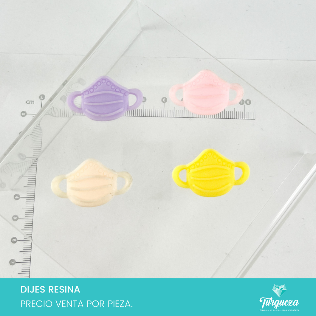 Dije Cubreboca colores (1.9x3cm) Resina