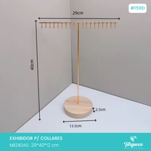Load image into Gallery viewer, Exhibidor Peine para Cadenas Dorado / Madera
