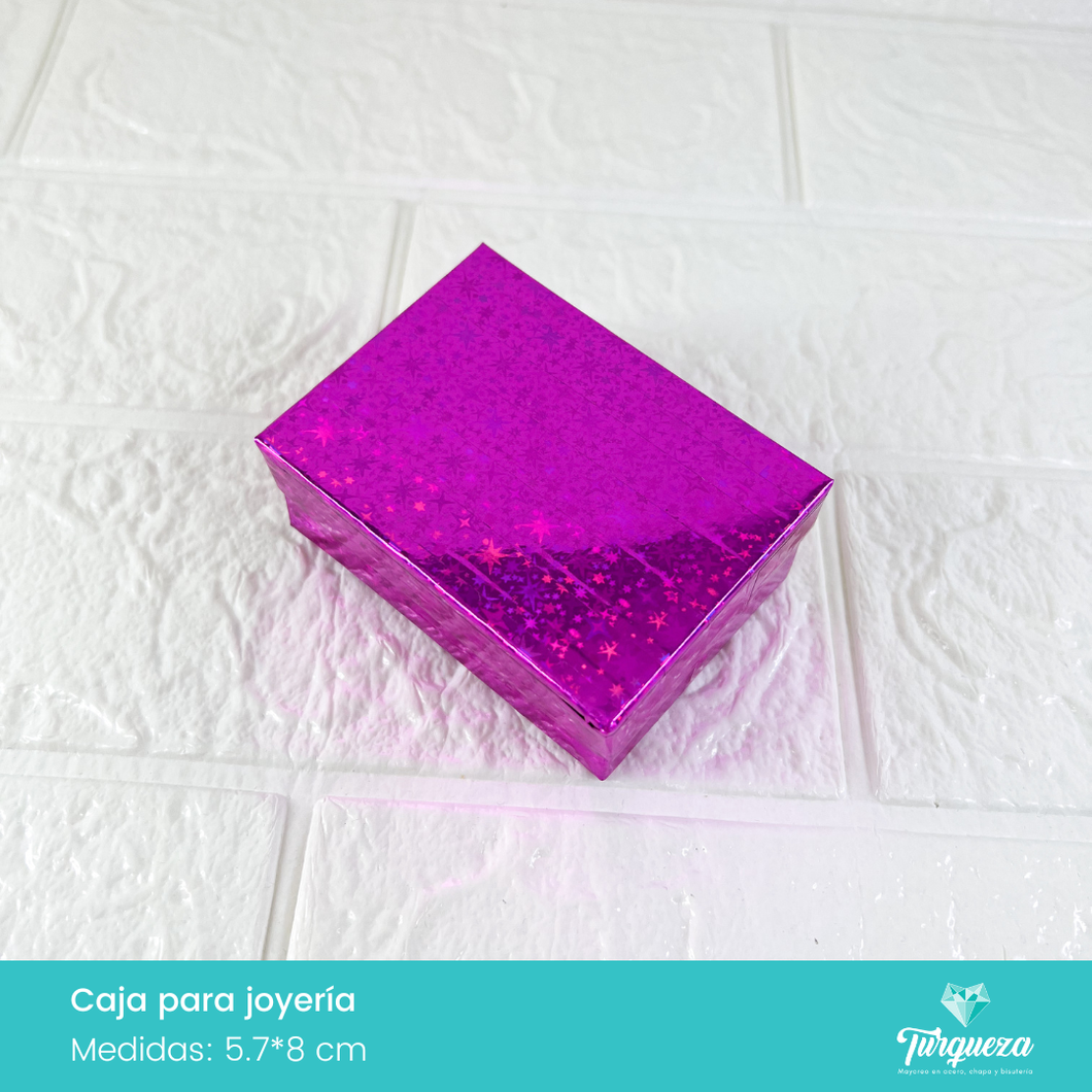 Caja de Joyería Rosa Tornasol Estrellas (5.7*8cm)