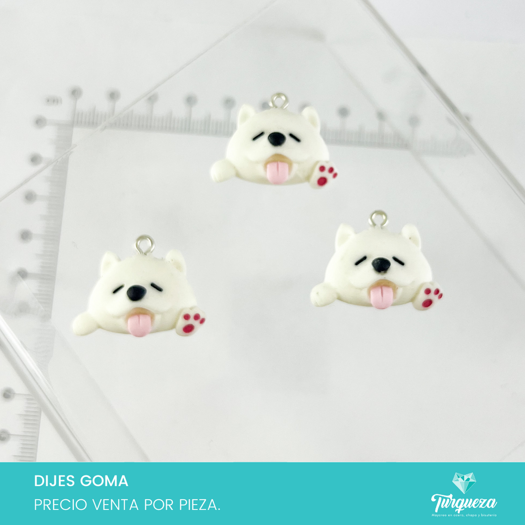 Dije Perrito Blanco (2x2.6cm)  Resina